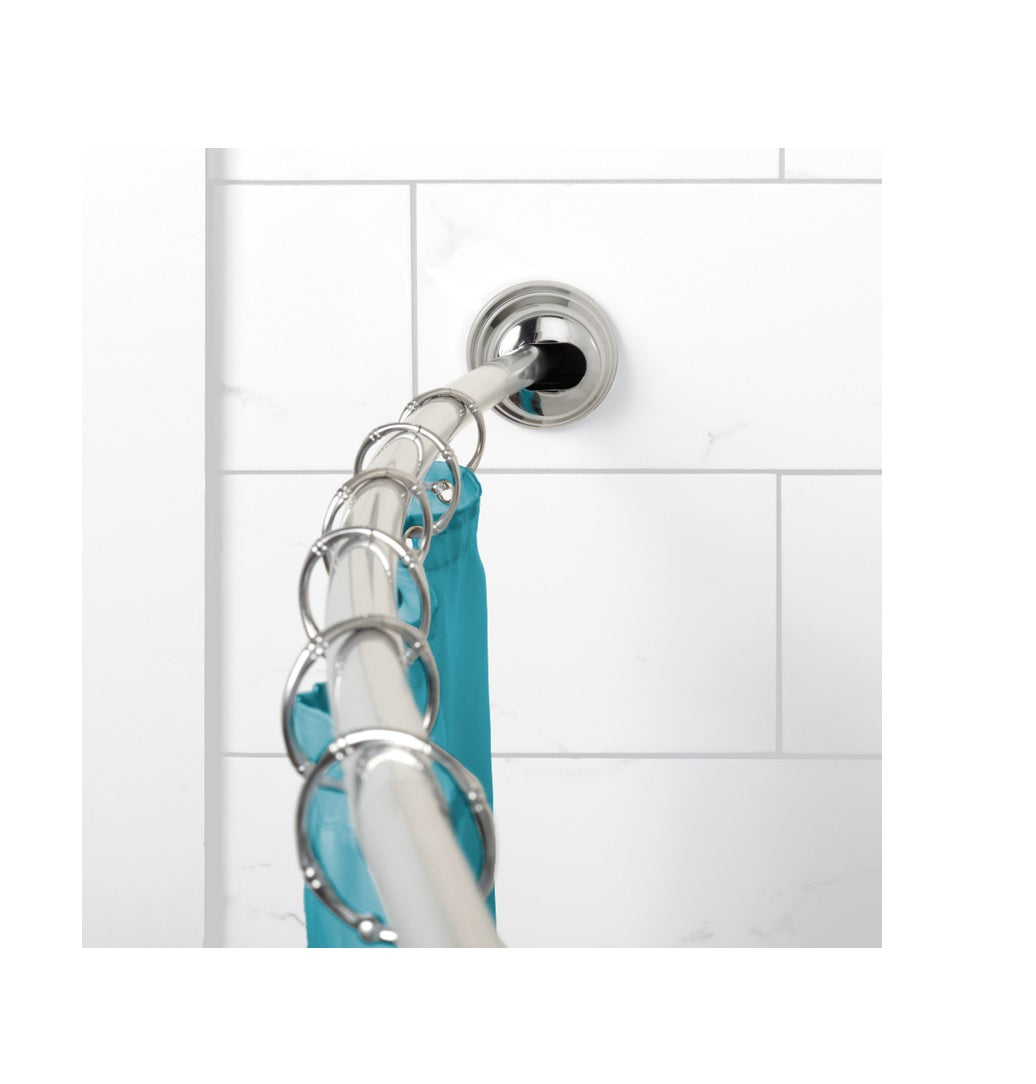 Zenna Home 35633SSP Adjustable Curved Shower Rod, Chrome, 72 Inch
