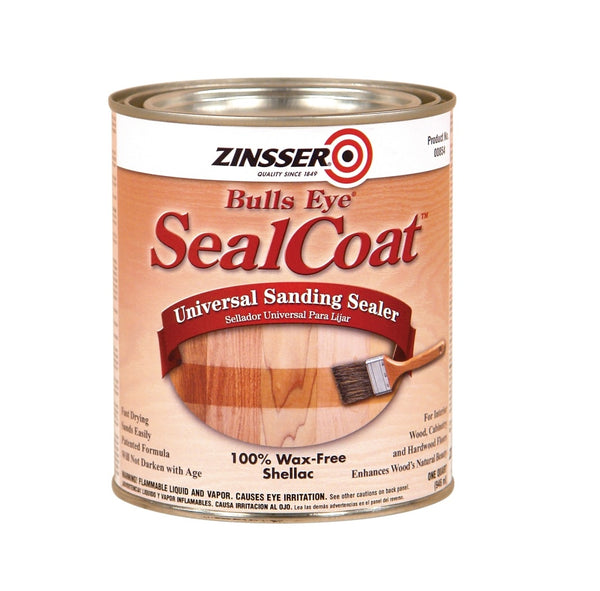 Zinsser 00854 Bulls Eye SealCoat Sanding Sealer, Amber, 1 quart