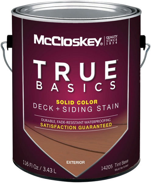 McCloskey 14205 True Basics Exterior Latex Deck & Siding Stain, Gallon, Tint