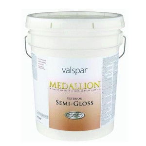 Valspar 027.0004305.008 Medallion Exterior Latex Paint, Semi-Gloss, 5 Gallon