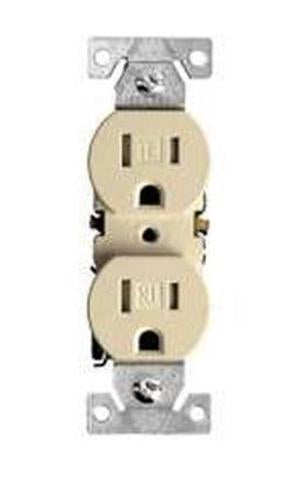 Cooper Wiring TR270V Tamper Resistant Duplex Receptacle, 15 Amp, Ivory