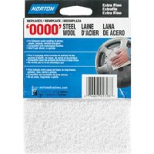 Norton 01726 Synthetic Steel Wool Pad, 4-3/8"x5-1/2", White