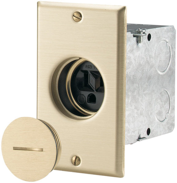 Cooper Wiring TR5797 Tamper Resistant Floor Box Receptacle, Brass