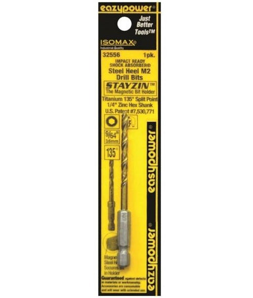 Eazypower 32556 Twist Drill Bits, 9/64" x 3.5", 2 Piece