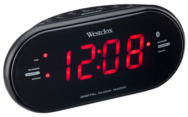 Westclox 81012BT Bluetooth 1.2" LED Dual Clock Radio