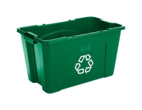 Rubbermaid 571873GRN  Recycling Tote, Rectangular, Green