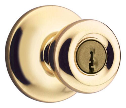 Kwikset 94002-064 Entry Knob Lock, Polished brass