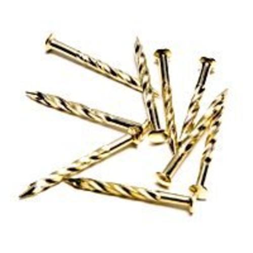 M-D Building 21485 Carpet Screw Nail, Brass, 1-1/4"