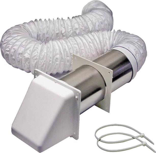 Lambro 207W Flex Vinyl Bathroom Vent Kit, 4" x 8'