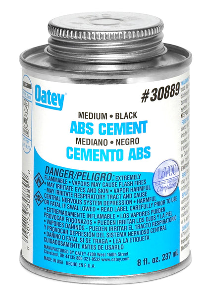 Oatey 30889 ABS Medium Solvent Cement, 8 Oz, Black