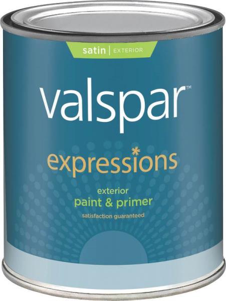 Valspar 17142 Expressions Exterior Latex Satin Paint, Pastel base, 1 Quart
