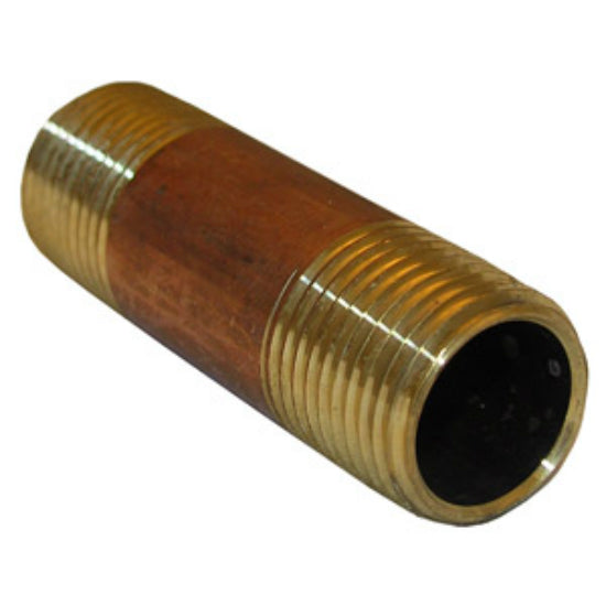 Lasco 17-9447 Brass Pipe Nipple, 1/2" MPT x 2-1/2" Long