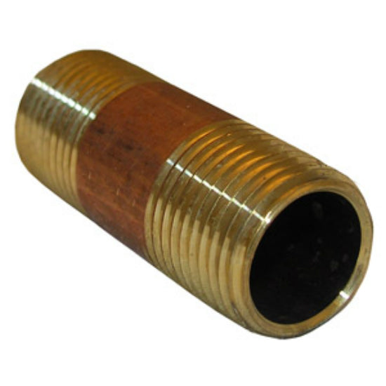 Lasco 17-9449 Lead Free Brass Pipe Nipple, 1/2" MPT x 3" Long
