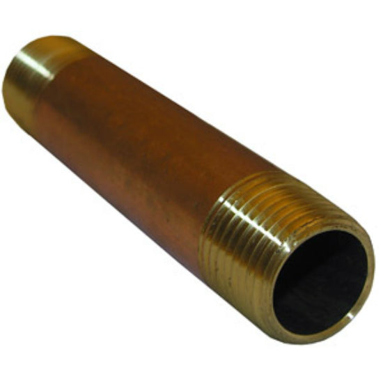 Lasco 17-9461 Lead Free Brass Pipe Nipple, 1/2" MPT x 6" Long