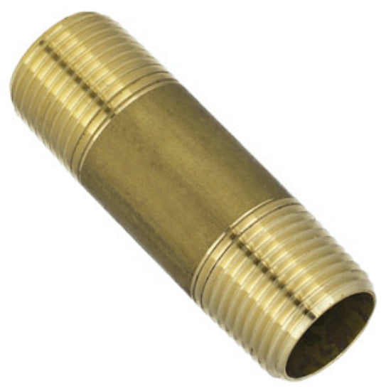 Lasco 17-9405 Lead Free Brass Pipe Nipple, 3/8" MPT x 2" Long