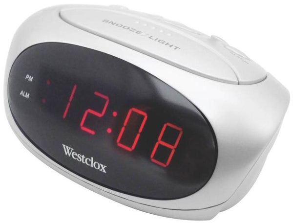 Westclox 70044B LED Alarm Clock, White