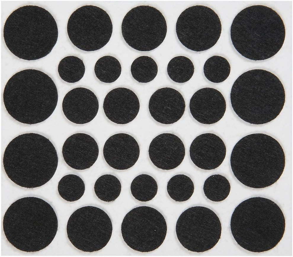 National Hardware N237-081 Felt Pad, Assorted Size, Black