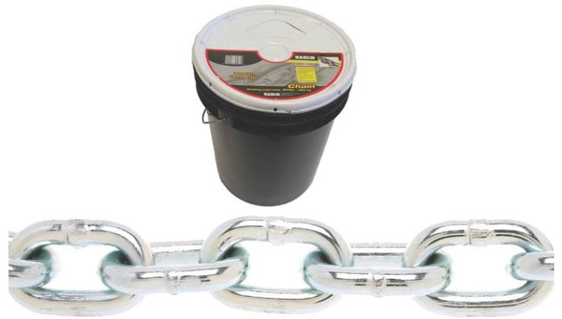 Baron PC3014P Proof Coil Chain, 1/4" x 141&#039;, Grade 30, Zinc Plated