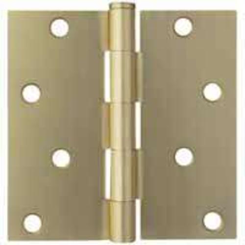 Mintcraft BH-BS433L Square Corner Door Hinge, 4" x 4", Satin Brass