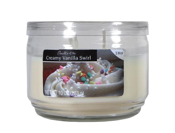 Candle Lite 1879553 Creamy Vanilla Swirl Jar Candle, 10 Oz