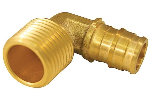 Apollo EPXME125PK Pex Pipe Elbow, Brass, 1/2"