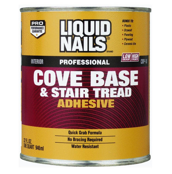 Liquid Nails CBP-10 Cove Base and Stair Tread Adhesive, Quart
