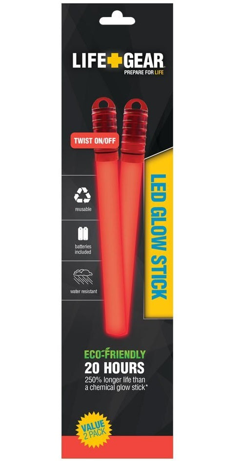 Life Gear LG11-10222-SA2 LED Glow Stick, Red