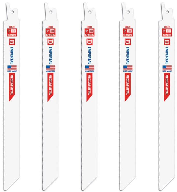 Imperial Blades IB918-5 Reciprocating Saw Blades, 18 TPI, White