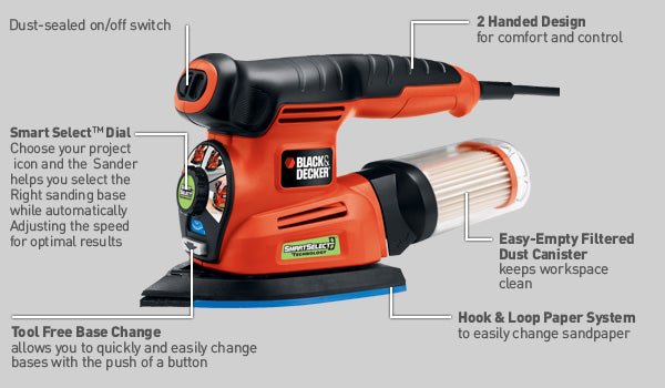 Black & Decker MS2000 Smart Select Complete Sander - 2.0 Amp