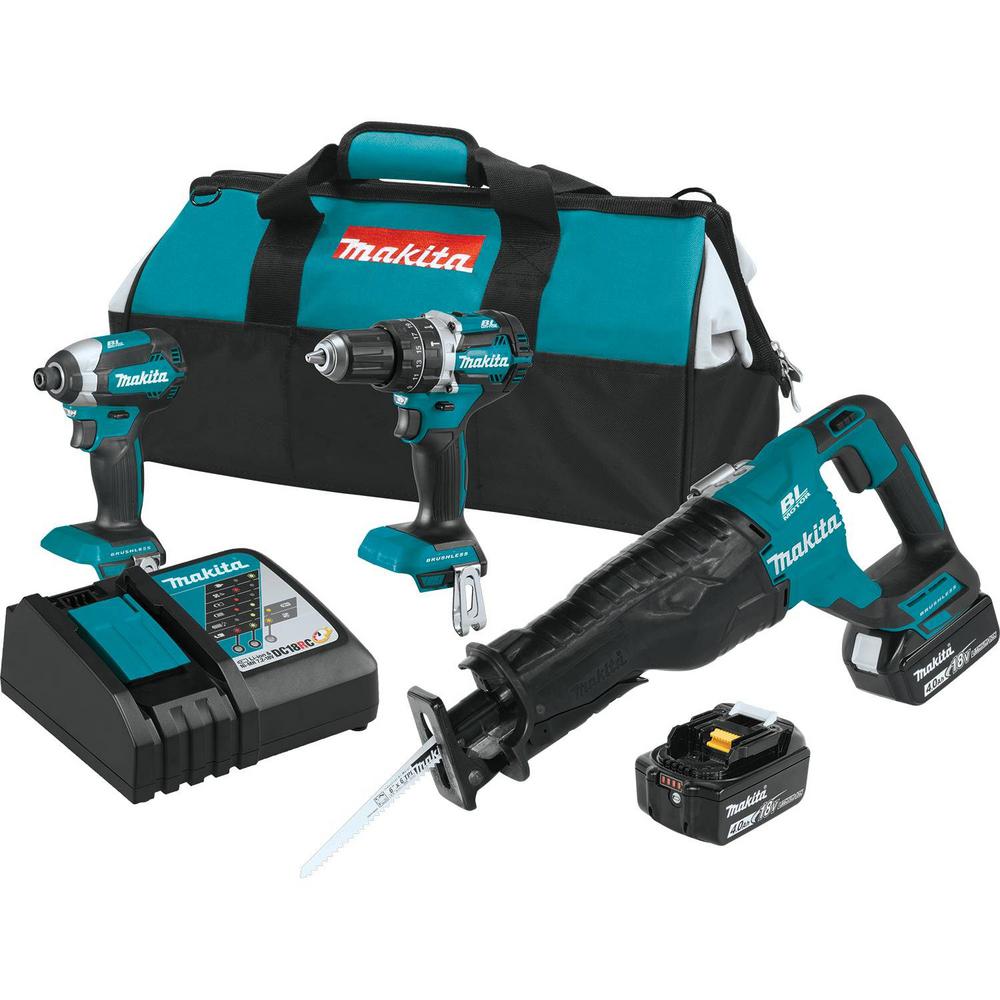 Makita XT328M LXT Lithium-Ion Brushless Cordless Combo Kit, 3 Piece, 18 V