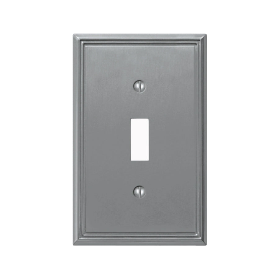 Amerelle 77TBN Metro Line 1 Toggle Wall Plate, Brushed Nickel