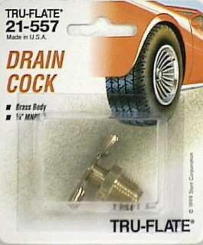 Tru-Flate 21557 Brass Body Drain Cock, 1/4"Npt