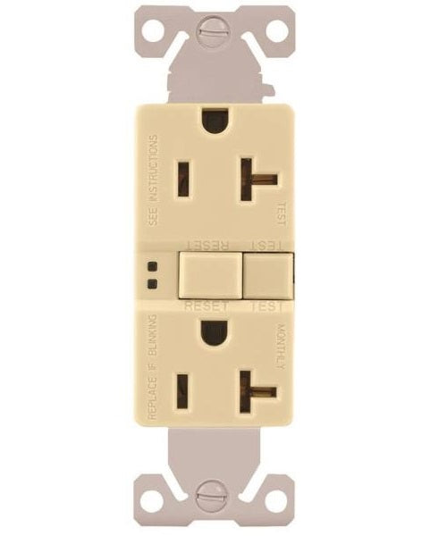Arrow Hart SGF20V Self-Test GFCI Receptacle, 20 Amp, Ivory