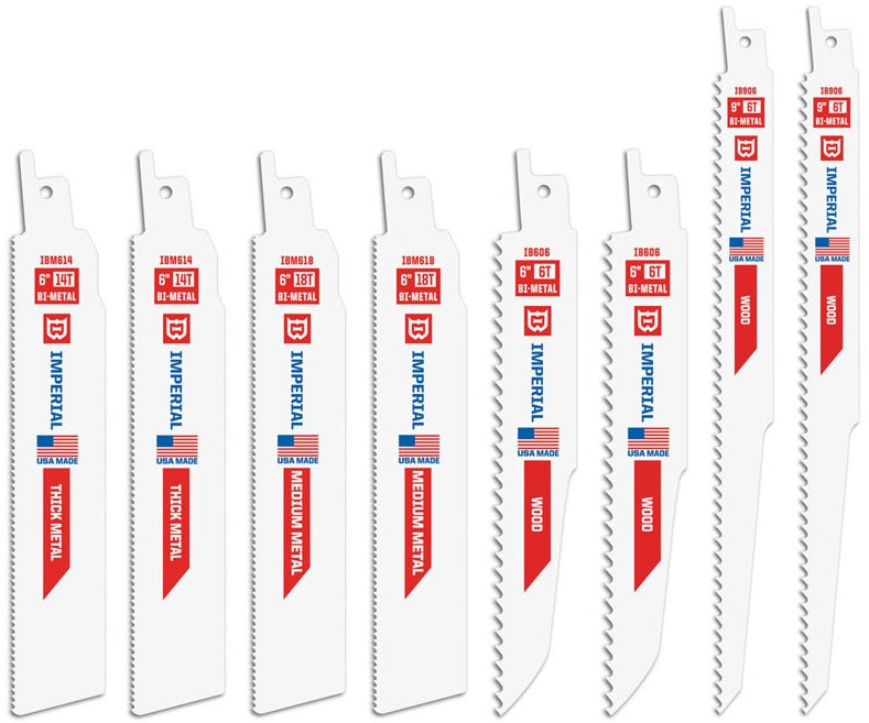 Imperial Blades IBRV-8 Reciprocating Saw Blades, White