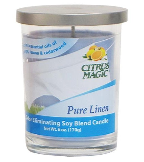 Citrus Magic 611072787-6PK Odor Eliminating Candle, 6 Oz, Pure Linen
