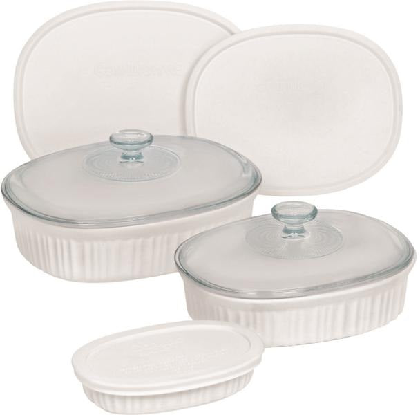 CorningWare 1117221 Bakeware Set, French White, Set of 8