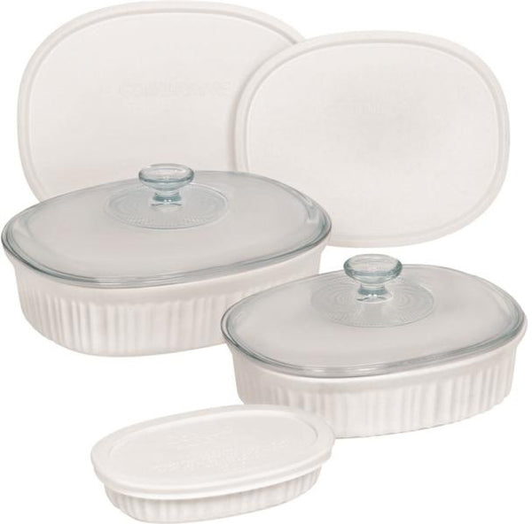 CorningWare 1117221 Bakeware Set, French White, Set of 8