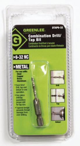 Greenlee DTAP6-32 One-Piece Drill/Tap Bit 6-32
