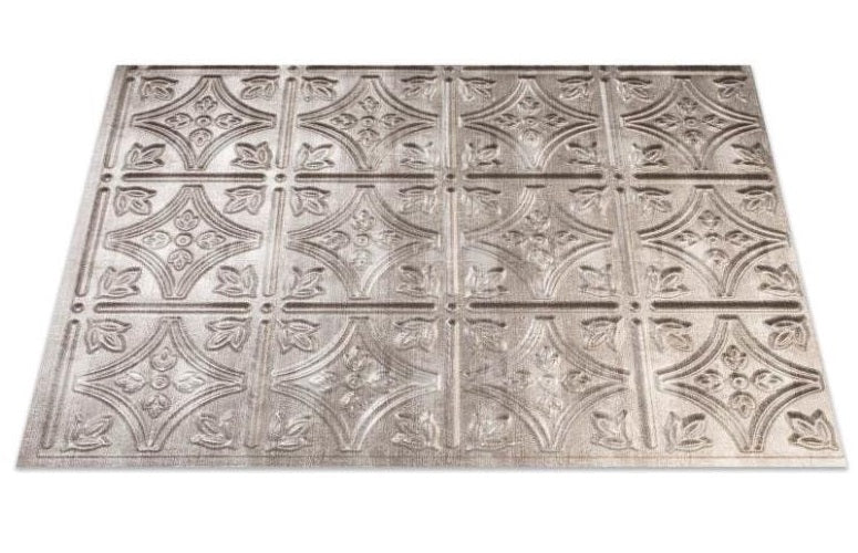 Fasade F50-21 Backsplash Panels, 18" x 24", Crosshatch Silver