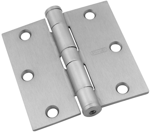Stanley Hardware S820-530 Square Corner Door Hinge, 3-1/2", Satin Chrome