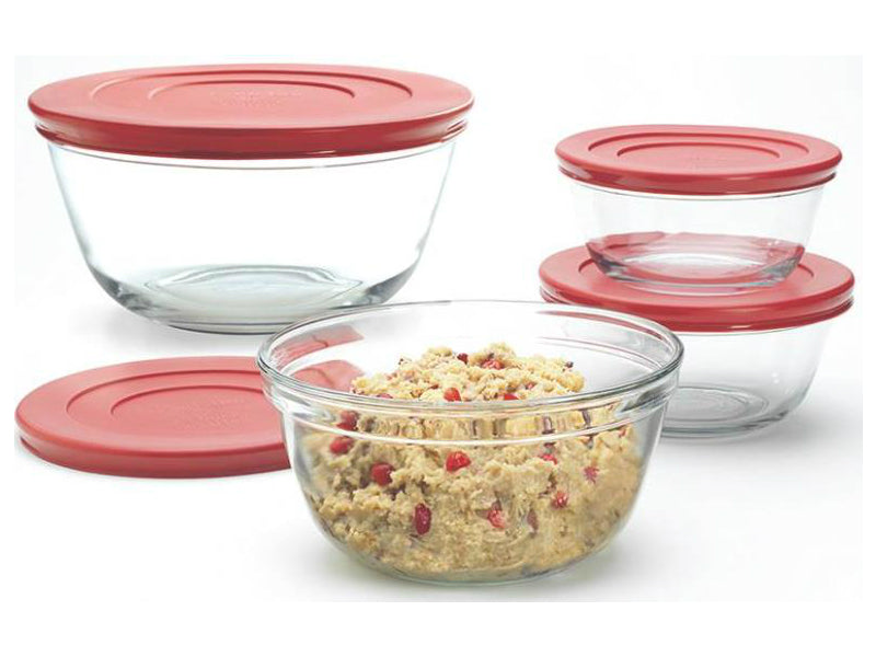 Anchor Hocking 92224 Mixing Bowl Set With Lids, 6 Piece