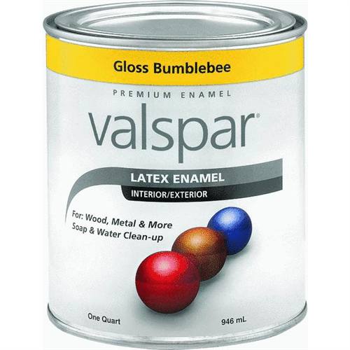Valspar 410.0065010.005 Interior/Exterior Acrylic Latex Enamel, 1 Quart, Gloss, Bumblebee