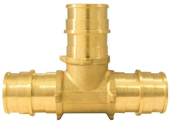 Apollo EPXT345PK Pex-A Pipe Tee, Brass, 3/4"