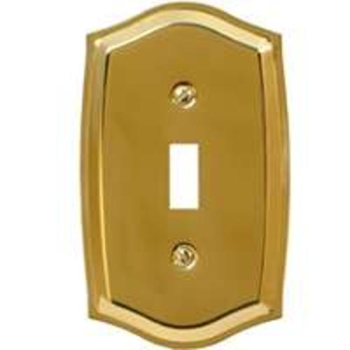 Amertac 76TBR Sonoma 1 Toggle Wallplate, Polished Brass