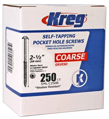 Kreg SML-C250B-250 Coarse Self-Tapping Pocket Hole Screws, #8