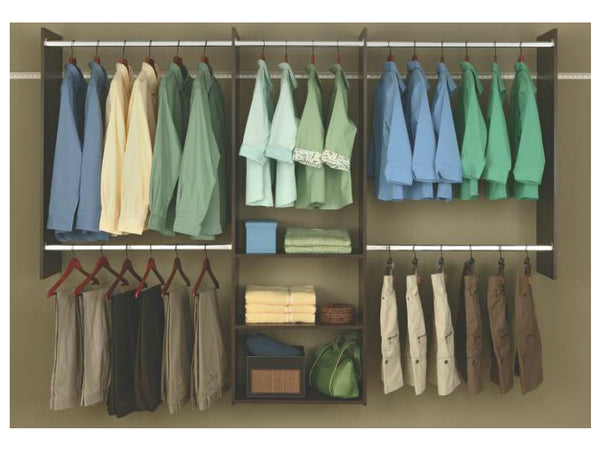 Easy Track RB1460-T Deluxe Starter Closet, 4&#039; To 8&#039;, Truffle