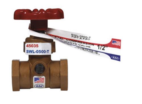 King Brothers SWL-0500-T Celcon Stop & Waste Valve 1/2"X1/2" Fpt - Bronze