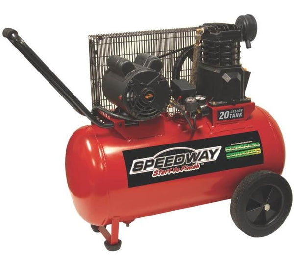 Speedway 53200 2 HP Belt Drive Air Compressor With Wheels, 20 Gallon
