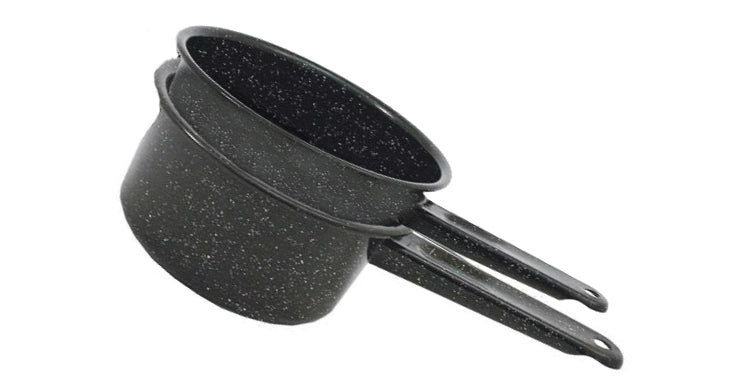 Granite-Ware® 6148-2 Porcelain-On-Steel Saucepan Set, Black, 1 & 2 Qt, 2-Piece