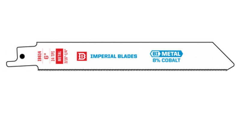 Imperial Blades IB614 High Quality Metal Cutting Reciprocating Saw Blade, 6", 14 TPI